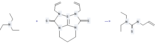 The Thiourea,N,N-diethyl-N'-2-propen-1-yl- can be obtained by 2,3-Diallyl-6,7-dihydro-2H,3H,5H-2al4-thia-2,3,4a,7a-tetraaza-cyclopenta[cd]indene-1,4-dithione and Triethylamine
